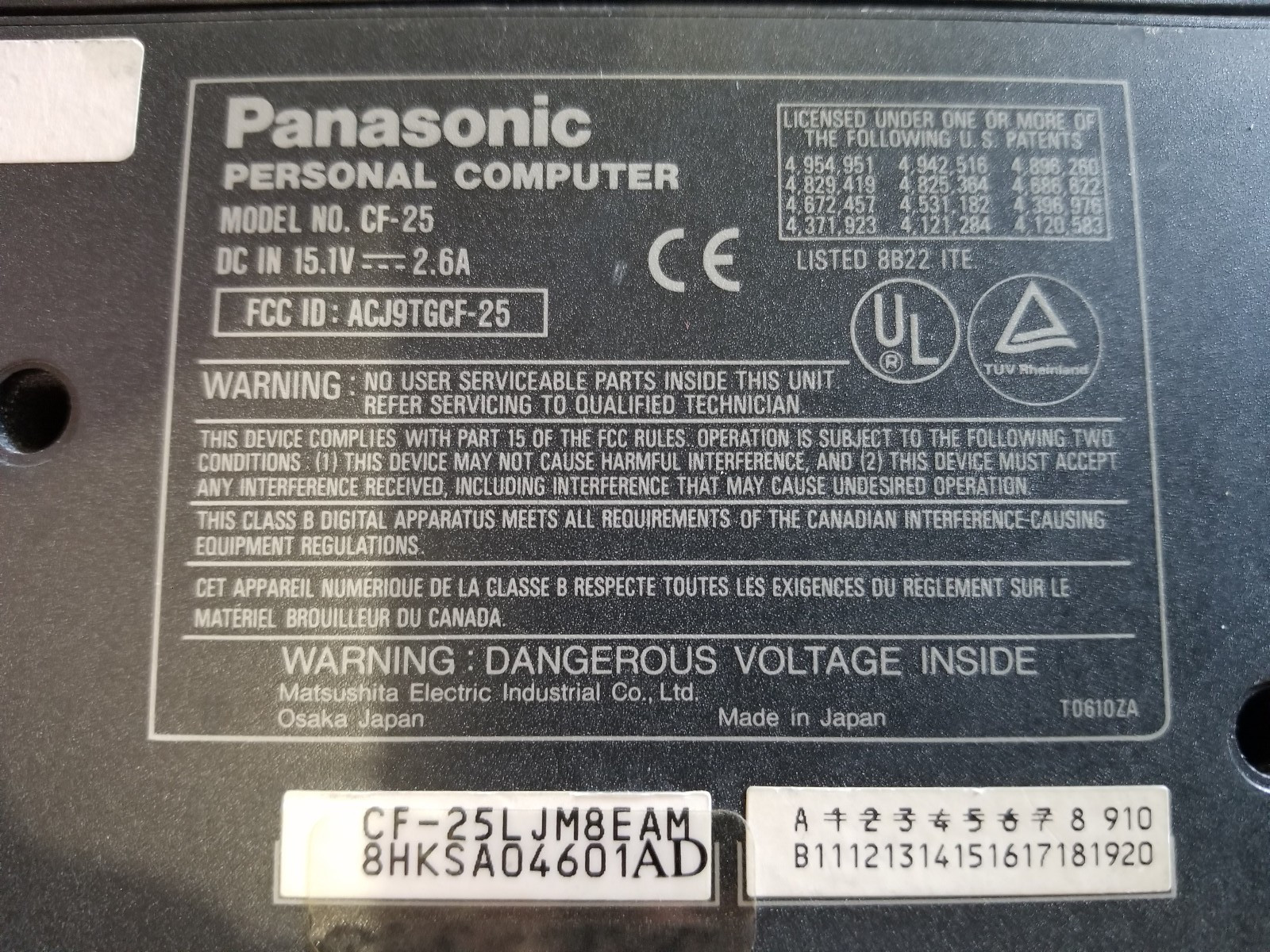 Panasonic Toughbook CF-25 Vintage Laptop FOR MOTOROLA PROGRAMMING OLD RADIOS
