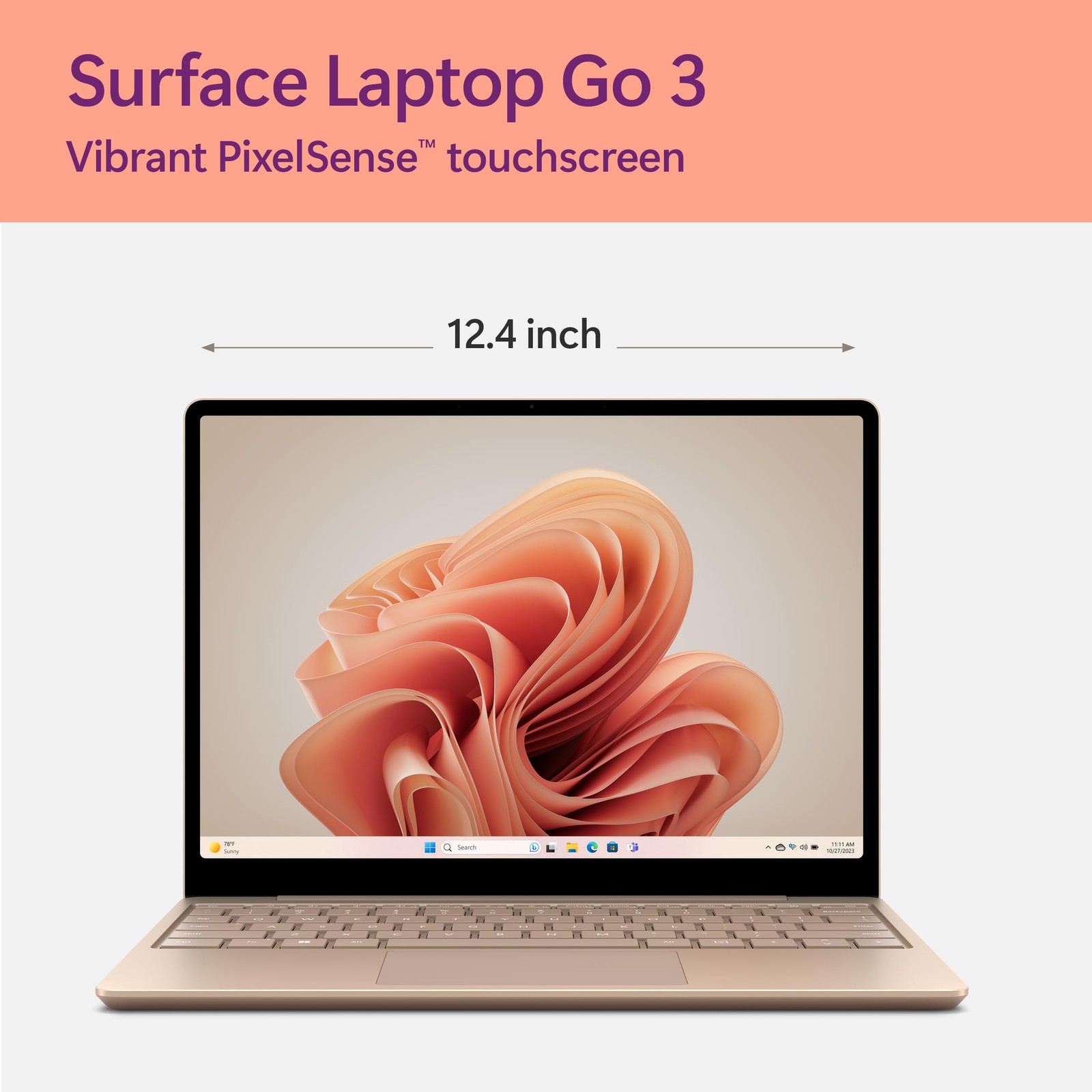 Surface Laptop Go 3 – Touch – i5-1235U – 8GB RAM – 256GB SSD – Sandstone