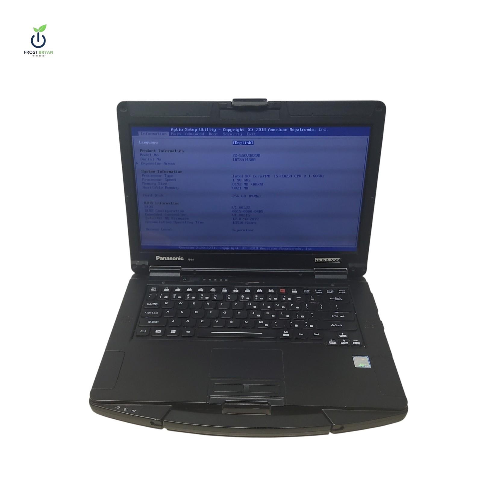 PANASONIC FZ55-1 Laptop i5-8365U@1.60GHz 8GB 256GB SSD No OS