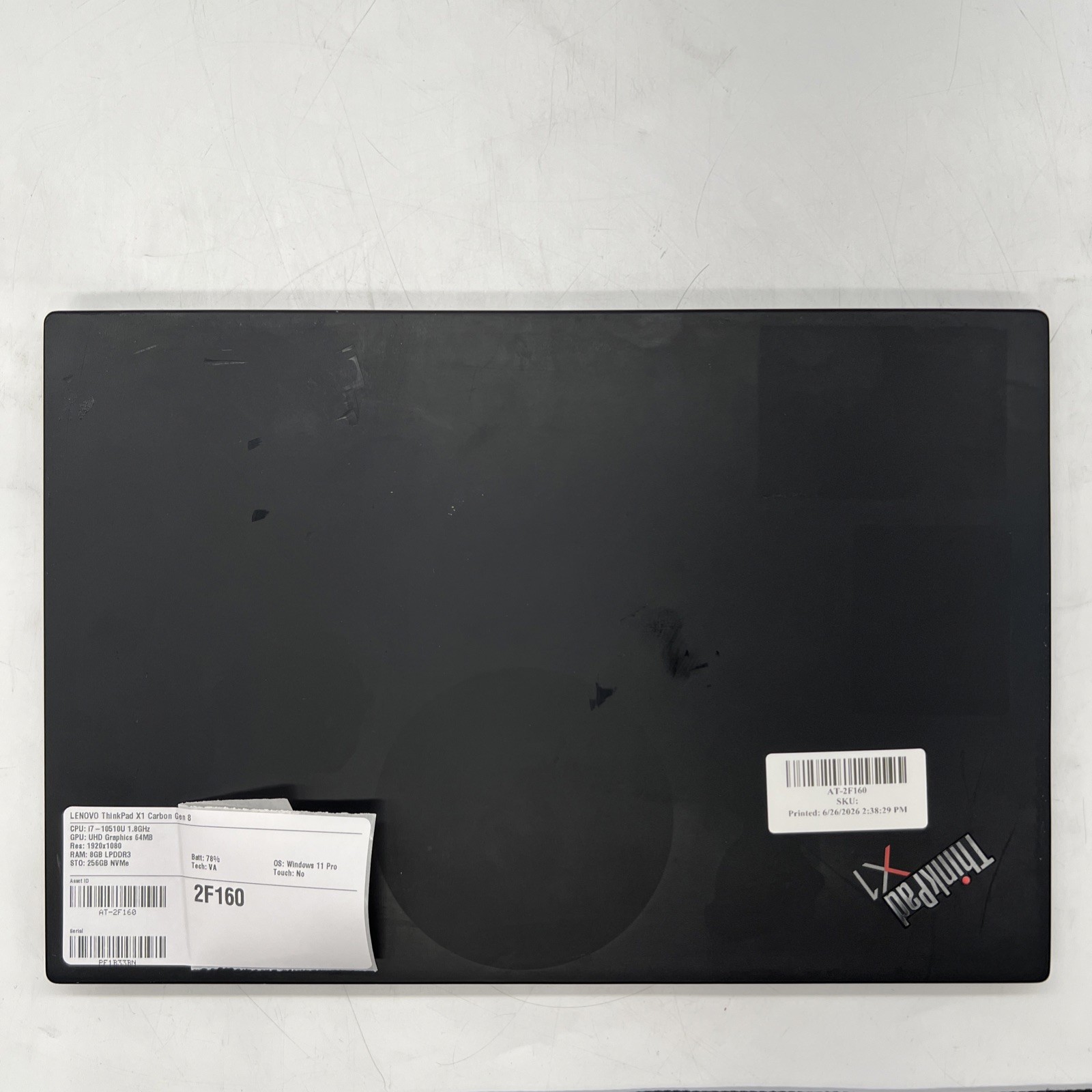 Lenovo ThinkPad X1 Carbon Gen 8 i7-10510U 1.80GHz 8GB RAM 256GB SSD Win11P