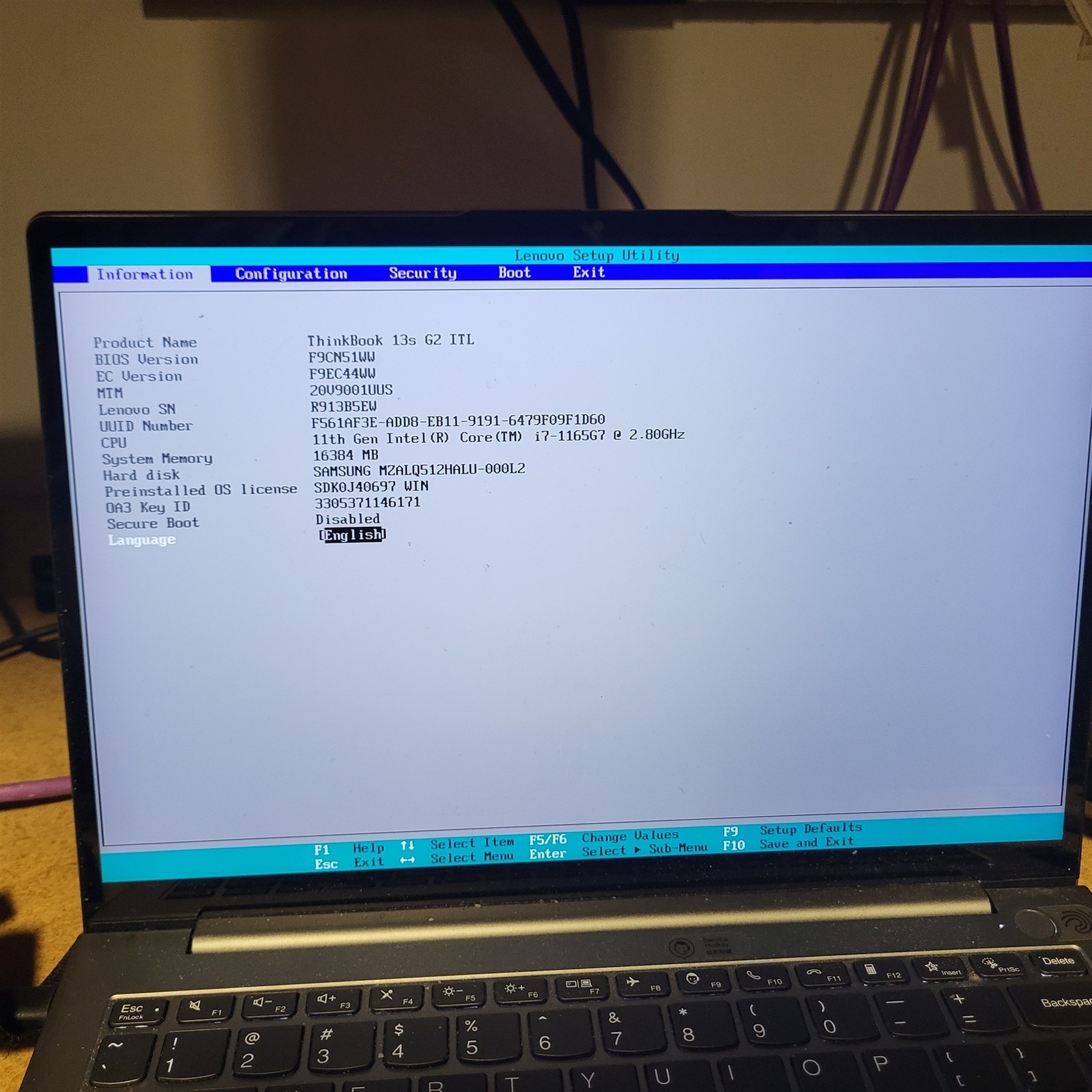 Scratched LCD Lenovo ThinkBook 13s G2 ITL Intel i7-1165G7 2.8GHz 16GB 512GB SSD