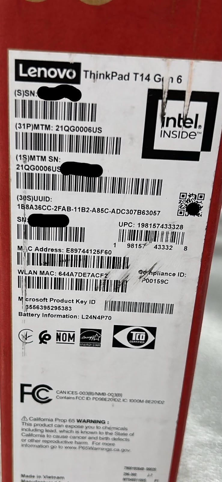 Lenovo – ThinkPad T14 Gen 6 14″ WUXGA ULTRA 5 228V 32GB RAM 512GB SSD 21QG0006US