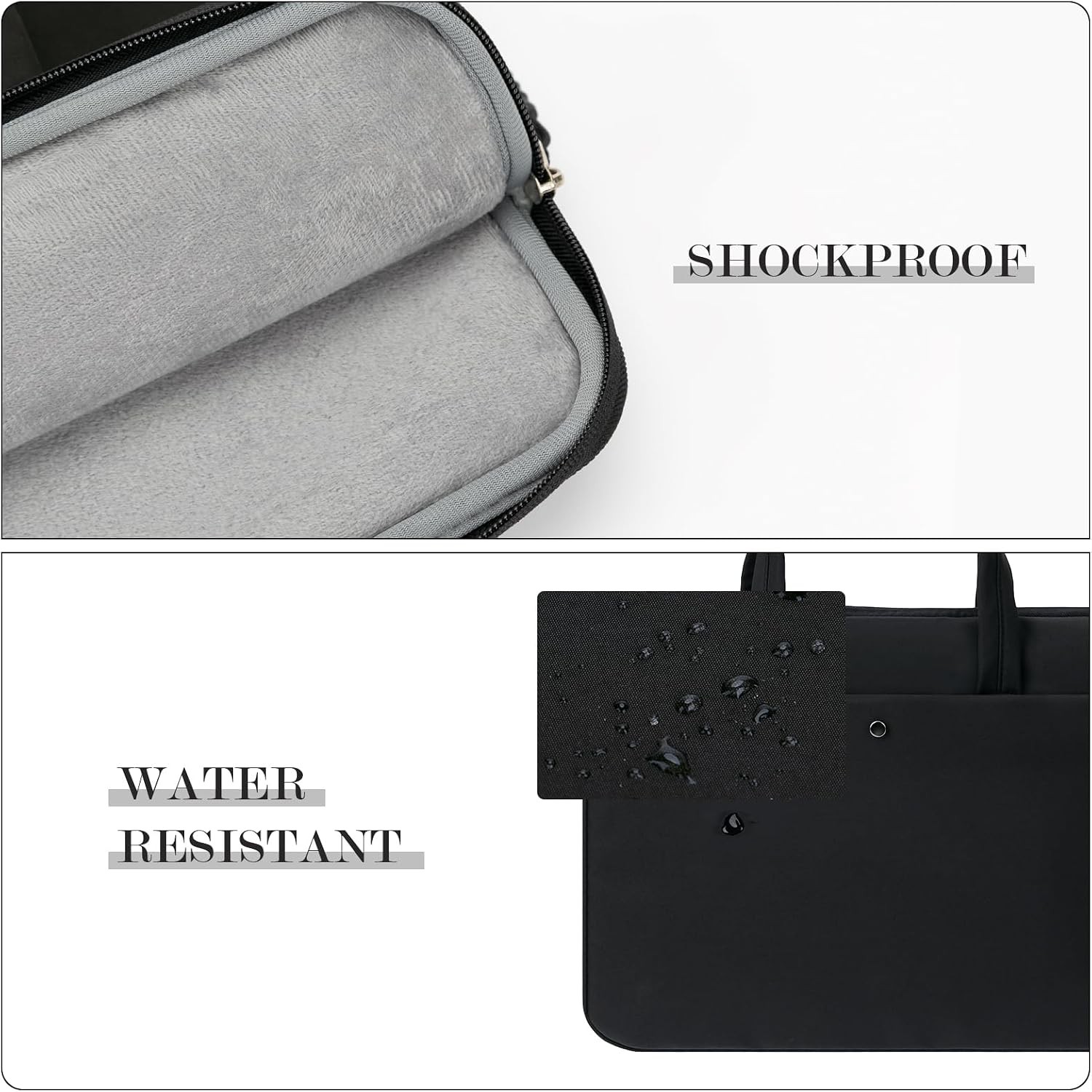 15.6 Inch Black Laptop Sleeve Case for Notebook, MacBook Pro/Air – Slim & Lightw