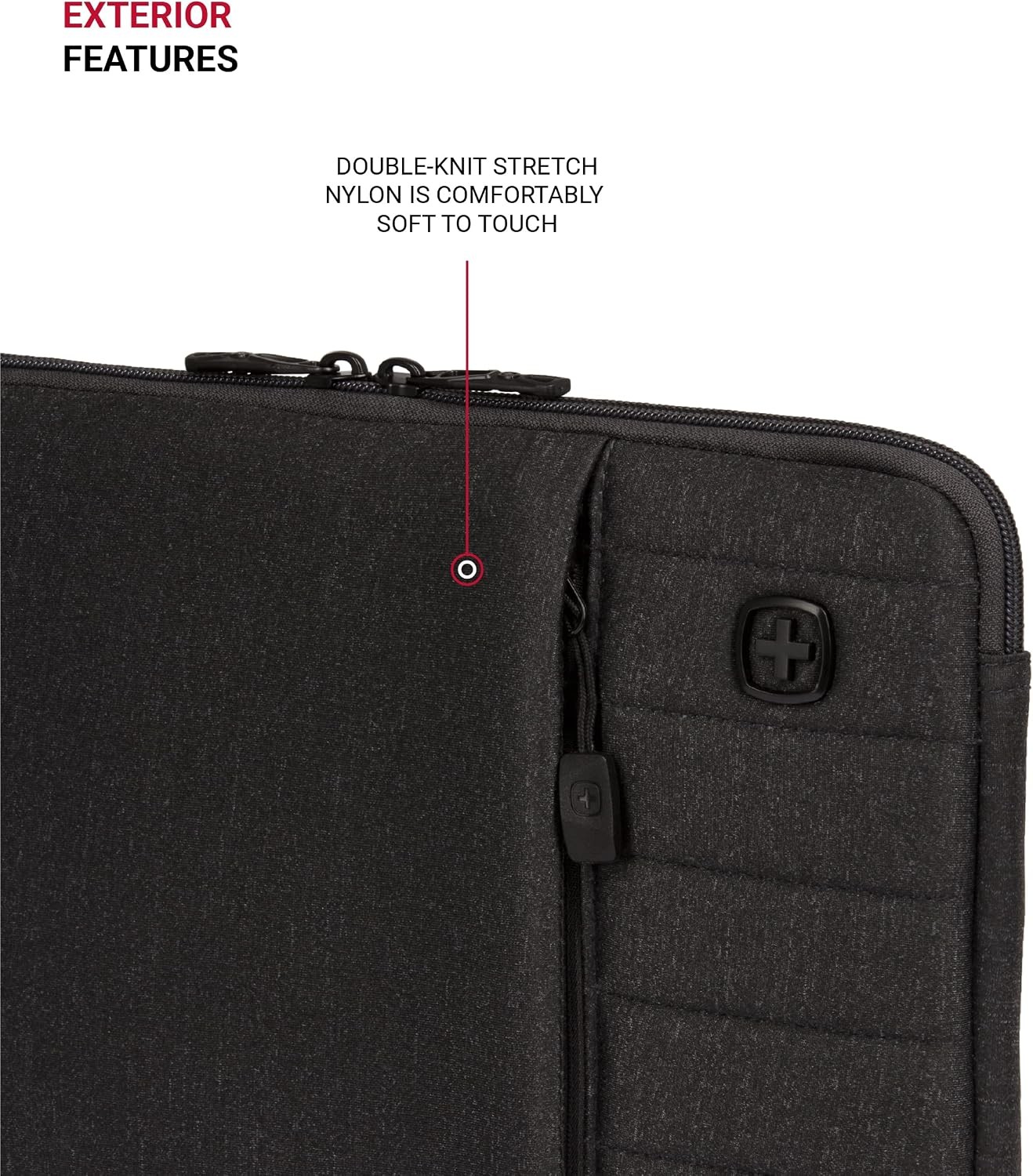 Charcoal Heather Micro-Twill Laptop Case, Padded Sleeve with Zippered Front Comp