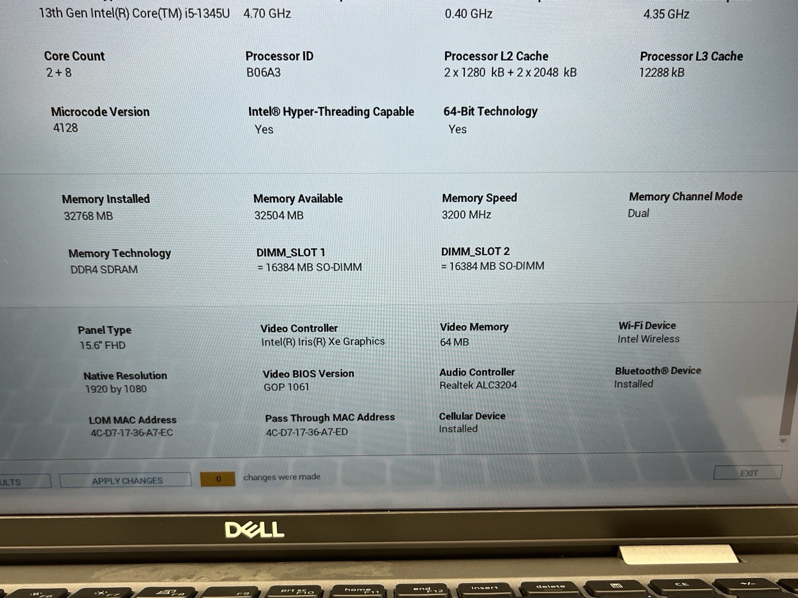 DELL LATITUDE 5540 I5-1345U 15.6″ 8-32GB RAM(config) 512GB NVMe Win11 Pro Touch