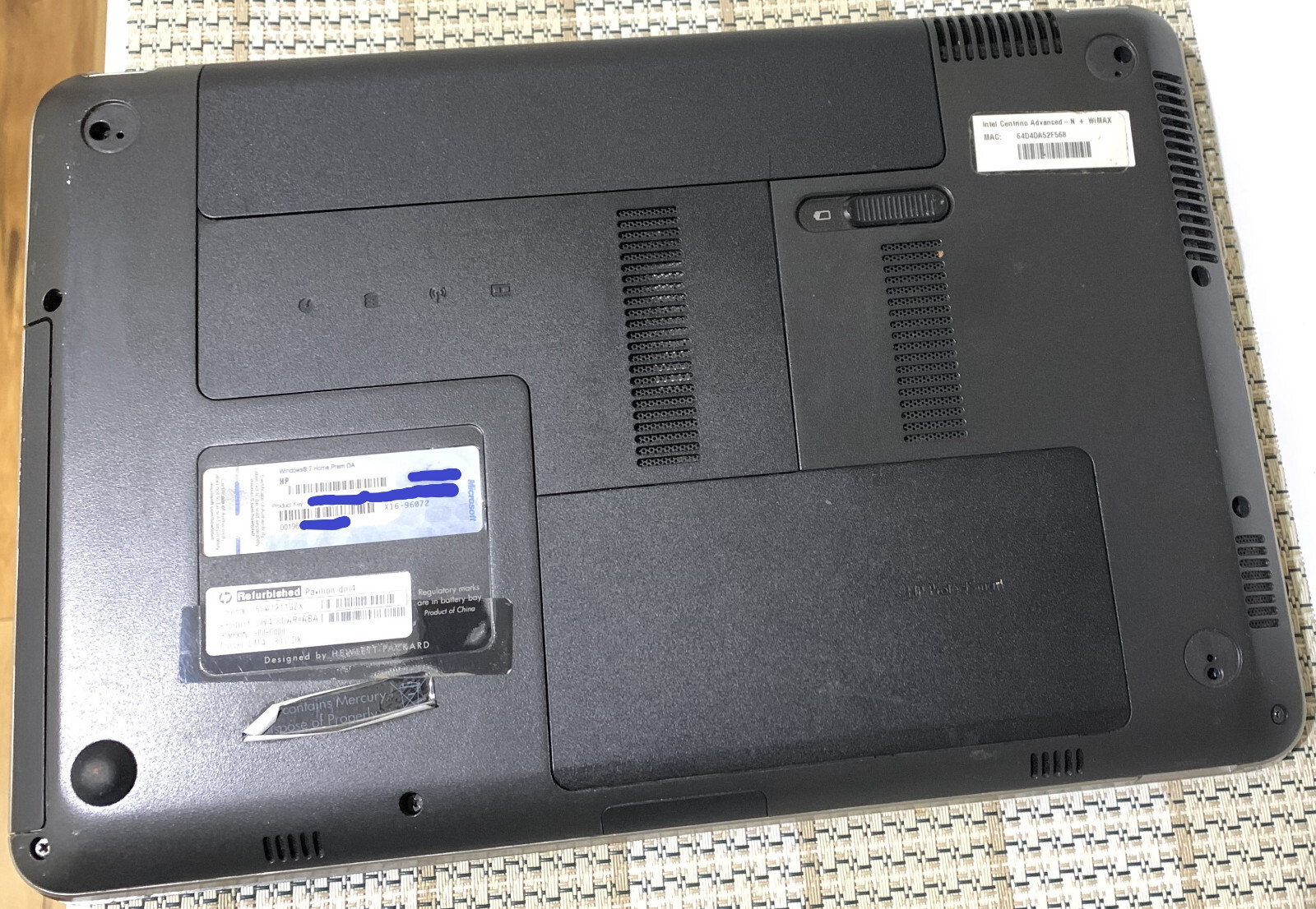 HP Pavilion DM4 2015dx Intel i3 for PARTS/Repair Works 6GB/600GB Windows 10