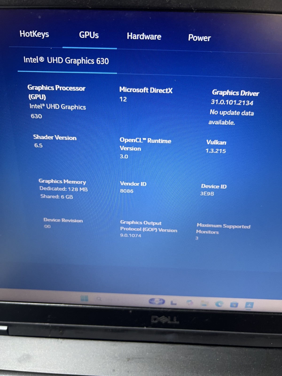 DELL LATITUDE 5591 i5-8300H@2.30GHz 12GB RAM 256GB SSD W11P WCHARGER *READ