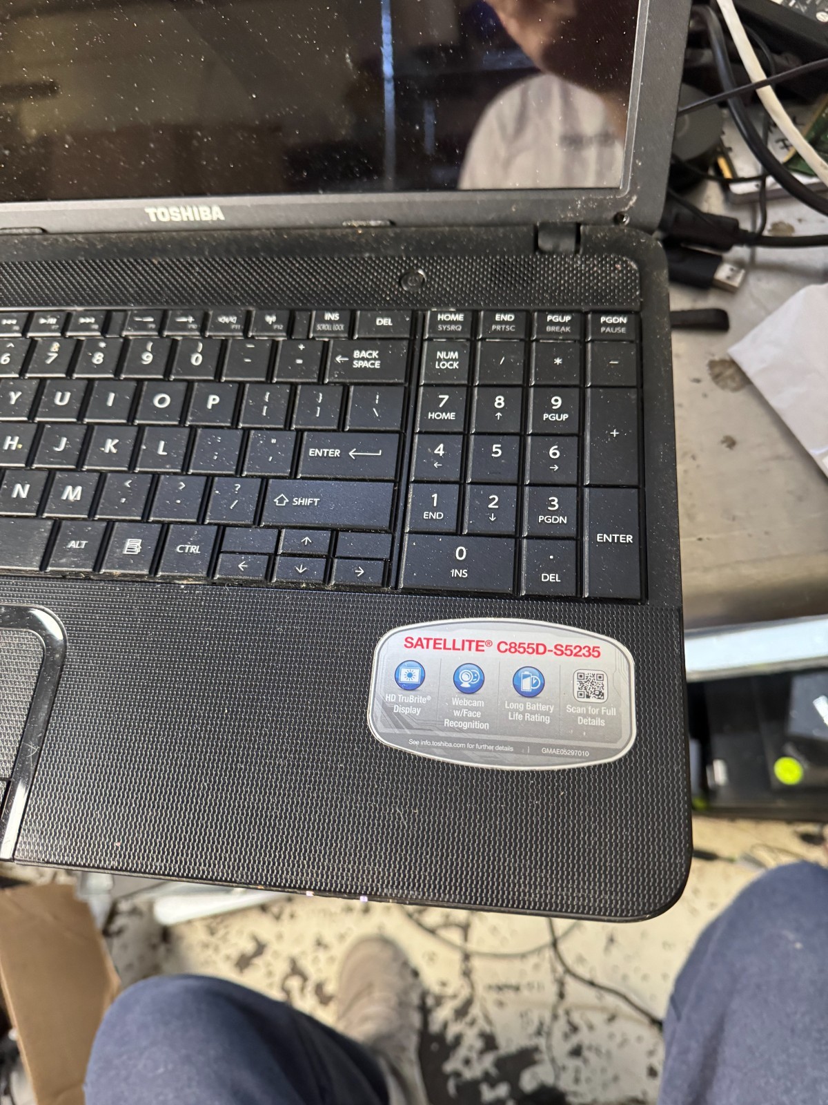 Toshiba Satellite C855D AMD E1 1200 Laptop for Parts/Repair *READ #4111