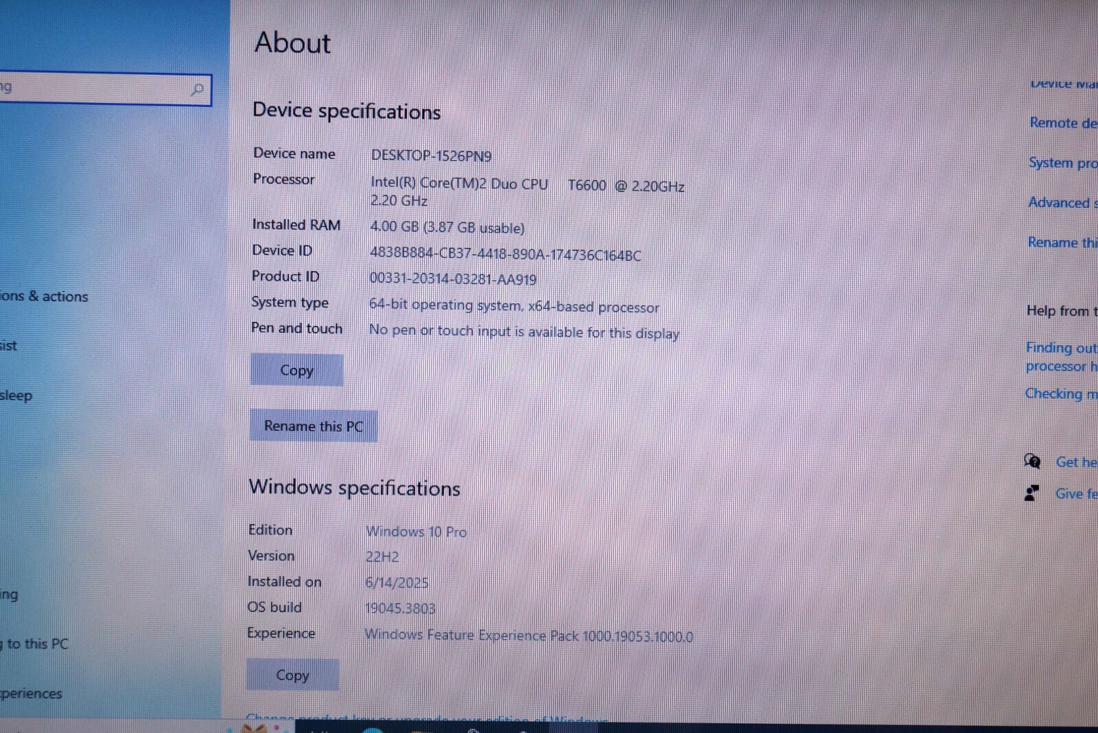 Activated 22H2 WIN 10PRO Toshiba A505-S6980 @2.20GHz,4GB RAM 500GB HDD