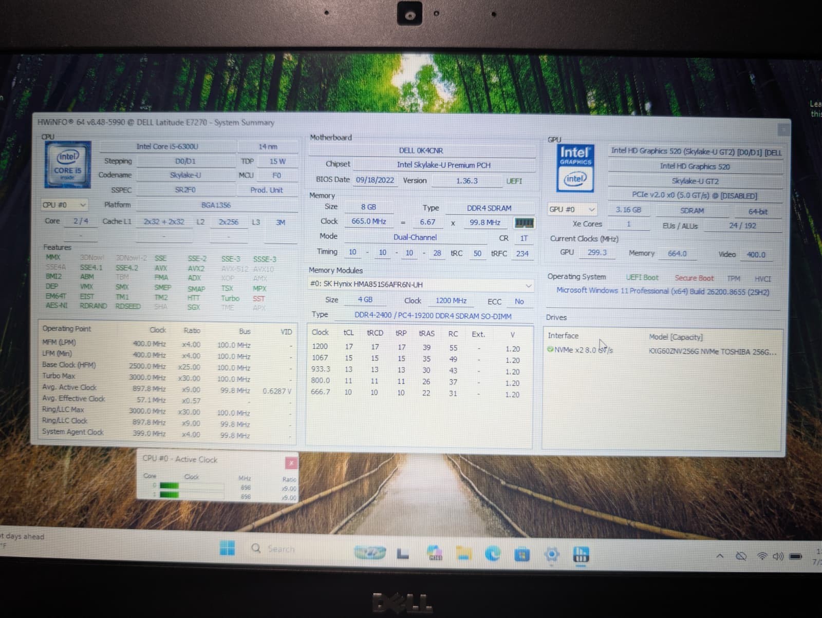 Dell Latitude E7270 | i5 6th Gen 8GB RAM 256GB NVMe SSD | HD Windows 11 Pro