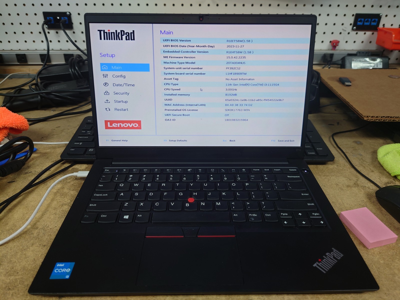 Lenovo ThinkPad E14 Gen 2 14″ FHD i3-1115G4 8GB RAM 256GB No OS