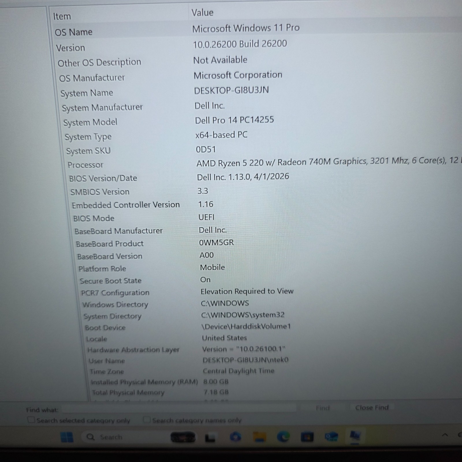 Dell Pro 14 PC14255 14″ Ryzen 5 220 • 8GB • 256GB SSD • Radeon 740M • Win 11 Pro