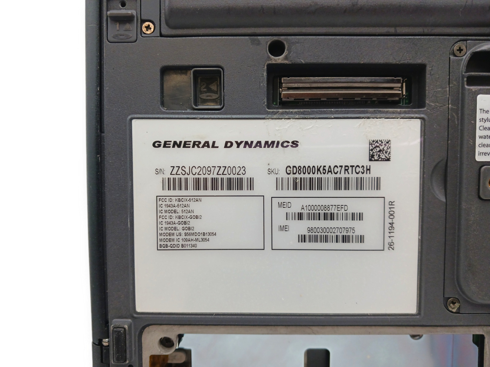General Dynamics GD8000 Rugged Laptop CORE 2 DUO 1.86GHz – FOR PARTS ONLY!!
