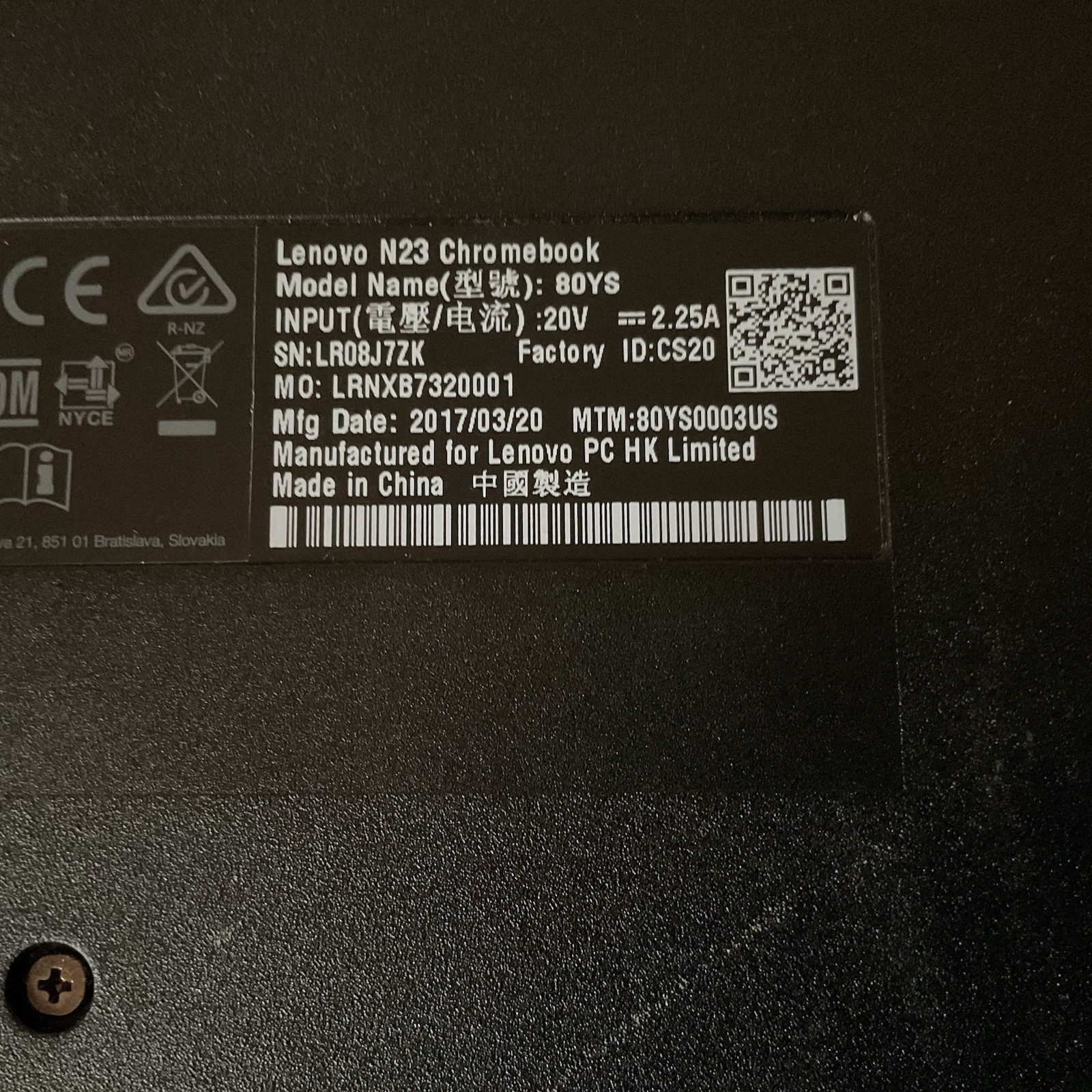 Lenovo N23 Chromebook 11.6″ (2GB RAM) Laptop-Works-No Adapter