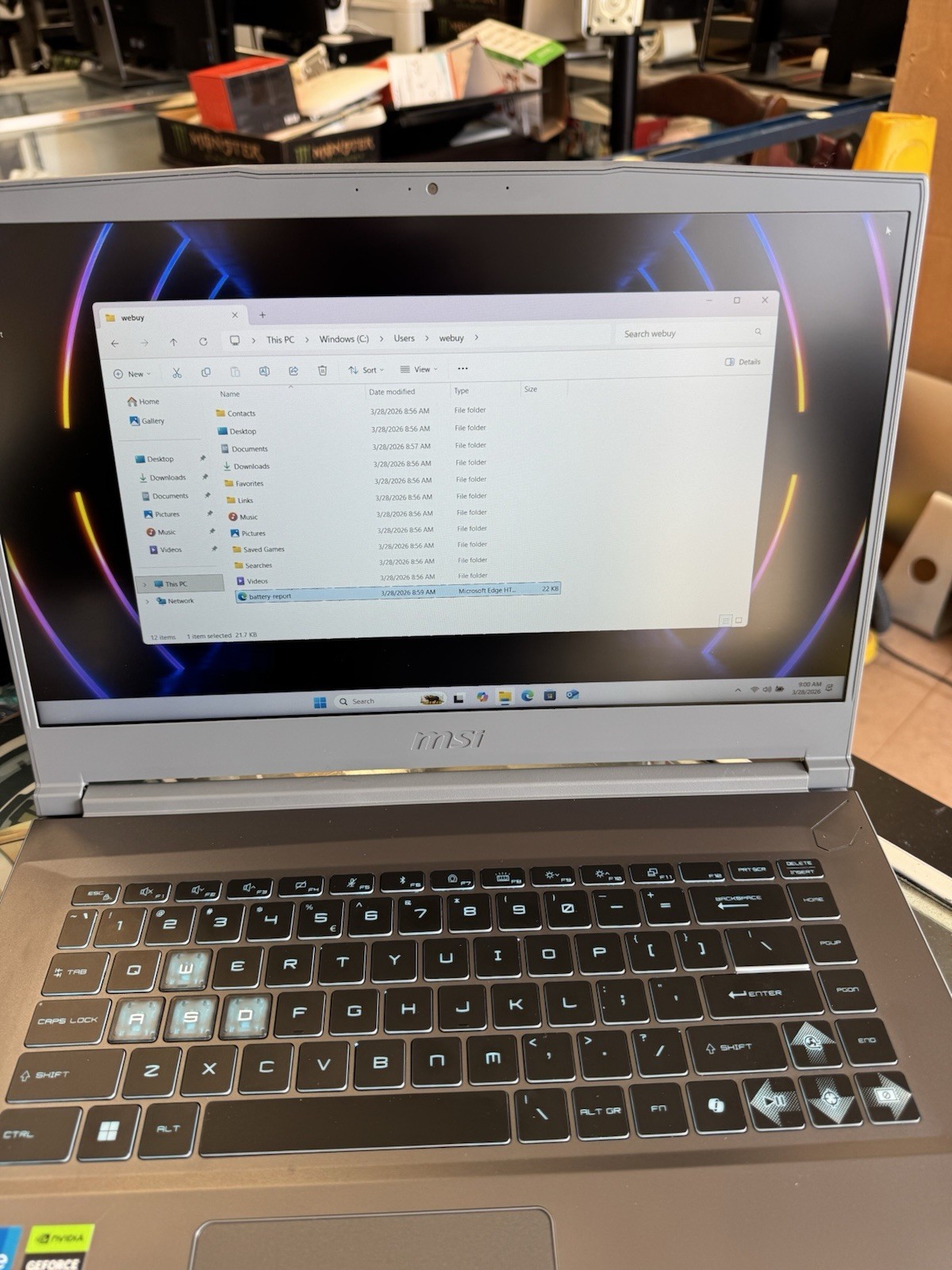 MSI Thin 15 B13VE 15.6″ Laptop i5-13420H 16GB RAM 512GB SSD Gaming Win11 100%