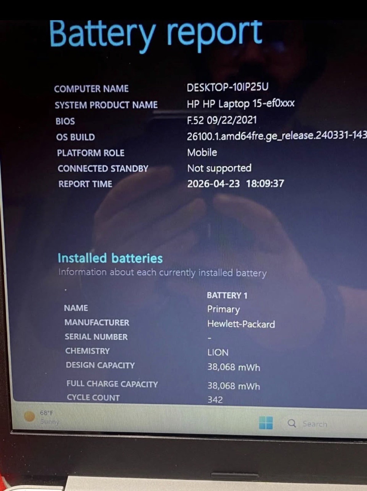 HP 15-ef0023dx TOUCHSCREEN RYZEN 5 3500U 12GB RAM 256GB SSD WIN 11 BATTERY 100%