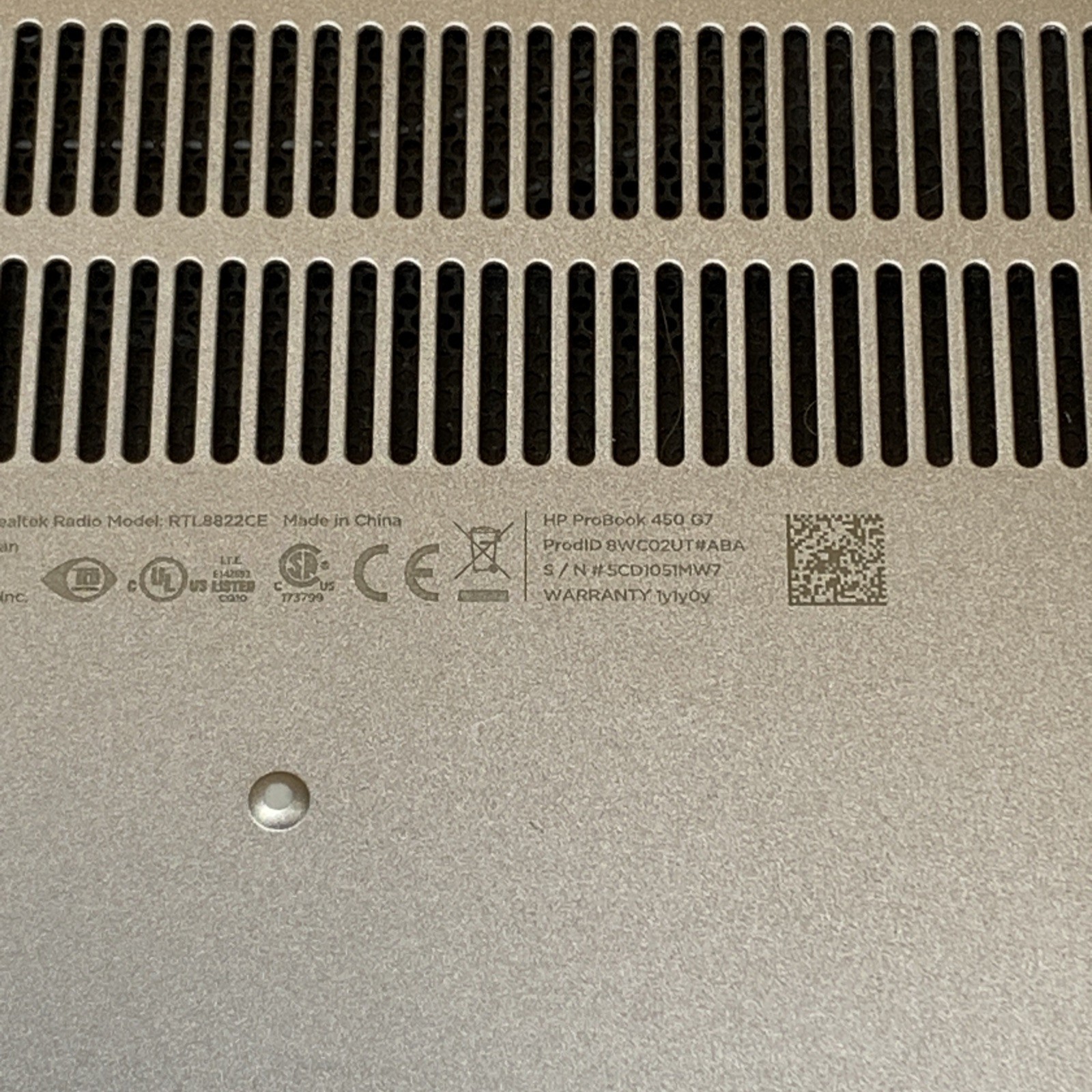 HP Probook 450 G7 i7-10510U 1.8GHz 16GB RAM 256GB M2 Windows 11