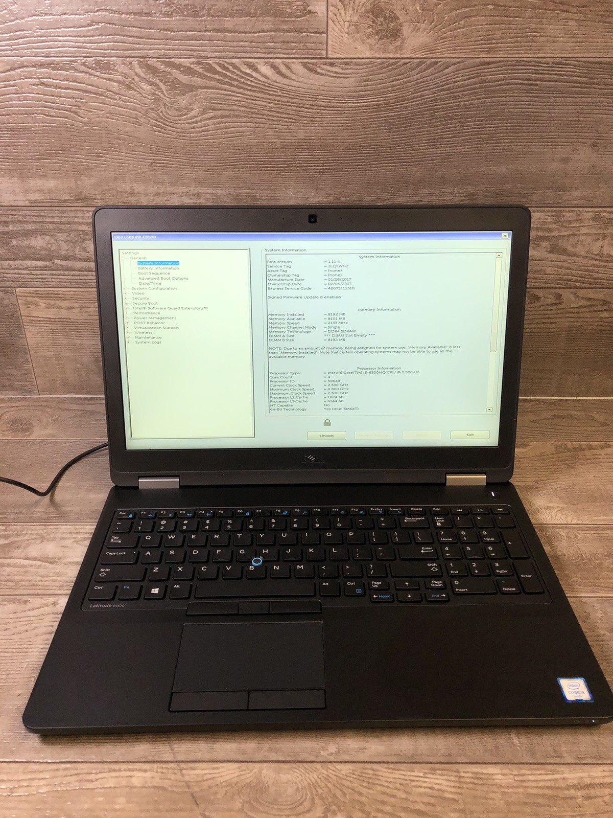 Dell Latitude E5570 15.6″ Intel Core i5 -6300HQ 2.30GHz 8GB DDR4 LOCKED