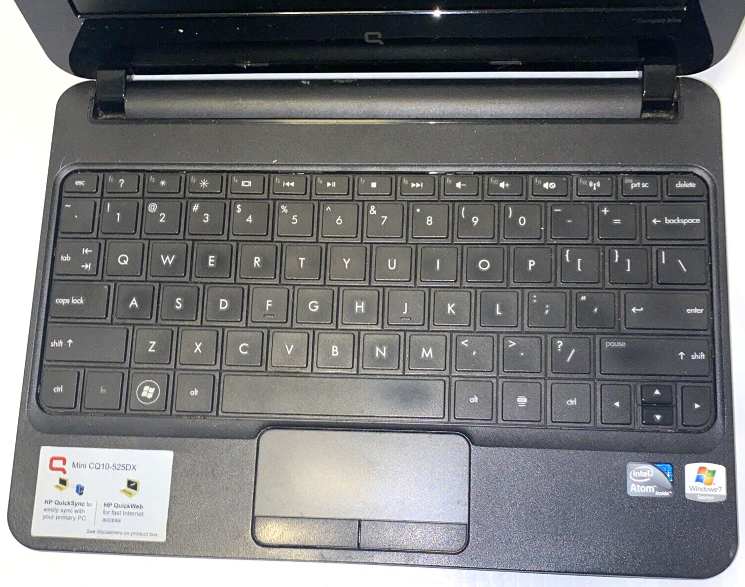 HP Compaq Mini CQ10-525DX 10.1” Intel Atom 1.66GHz Laptop *PARTS ONLY*