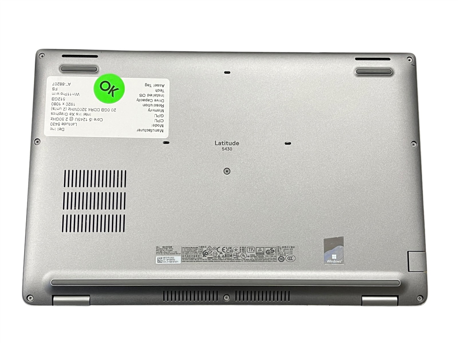 Dell Latitude 5430 i5-1245U 2.5GHz 20GB DDR4 512GB SSD 14″ WINDOWS 11 PRO Laptop