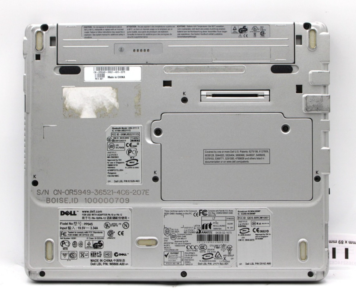 Dell Latitude X300 Intel Pentium M@1.2GHz 128MB DDR NO STORAGE/OS *USED/TESTED*