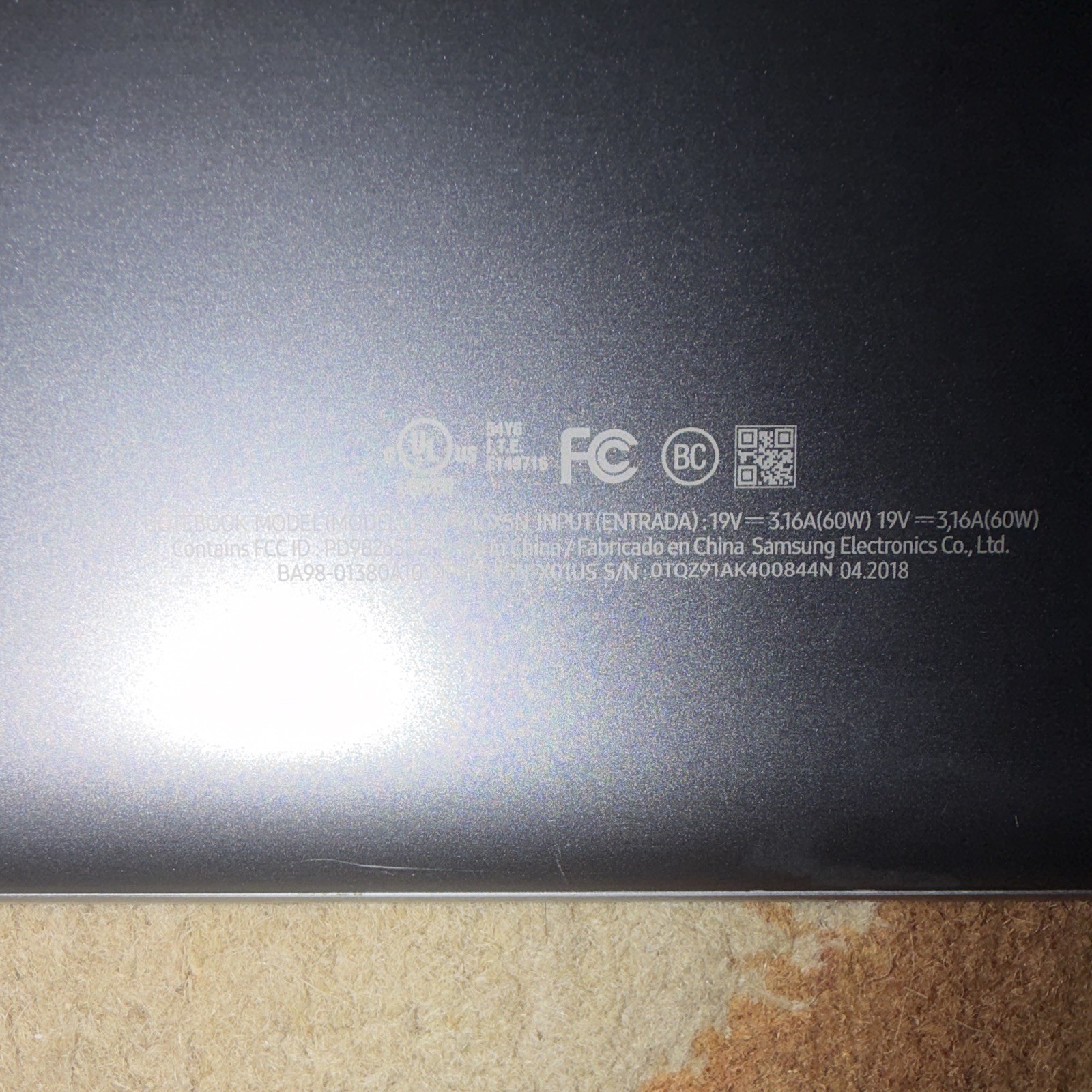 Samsung Notebook 9 Pro 15″ i7 16GB 256GB SSD Win10 Silver w/ Charger