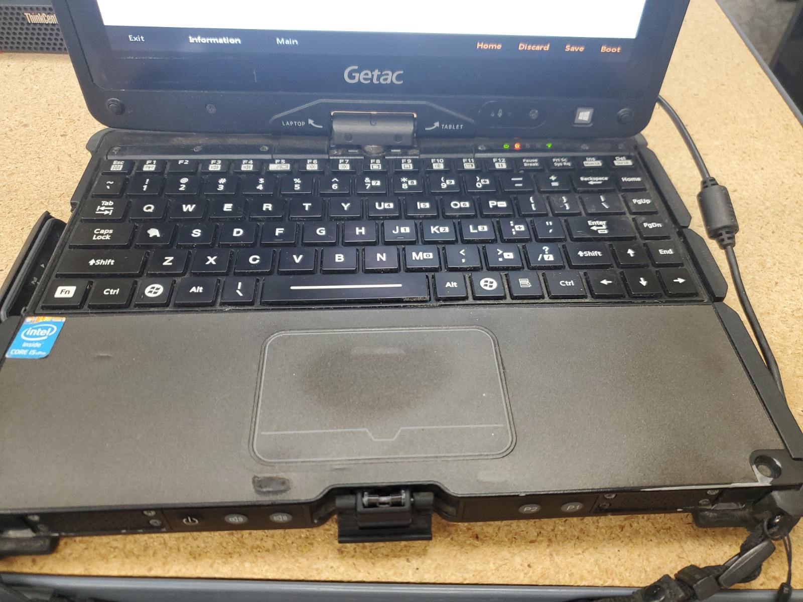 GETAC V110 Laptop Tablet Touch Screen i5-4300U 1.90GHz 8gB No HDD 10346hrs