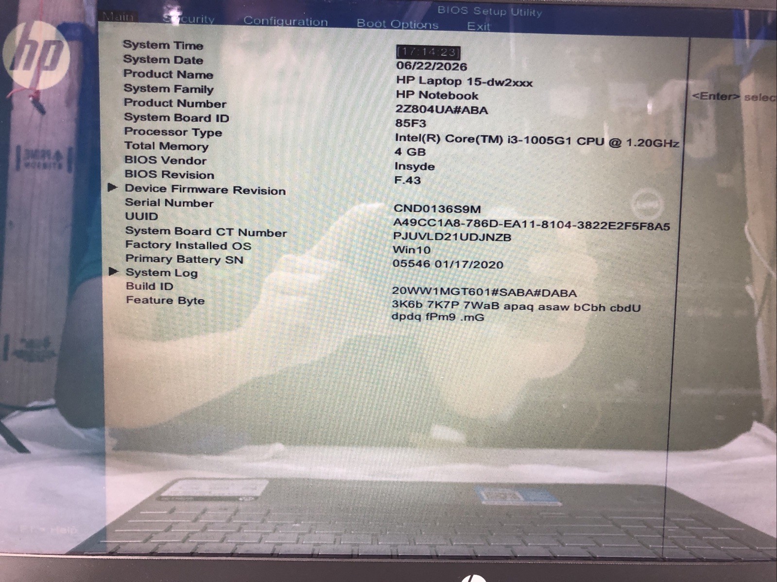 HP Laptop 15-dw2xxx, Intel Core i3-1005G1 @1.20Ghz, 4GB RAM, NO SSD/OS, Tested!