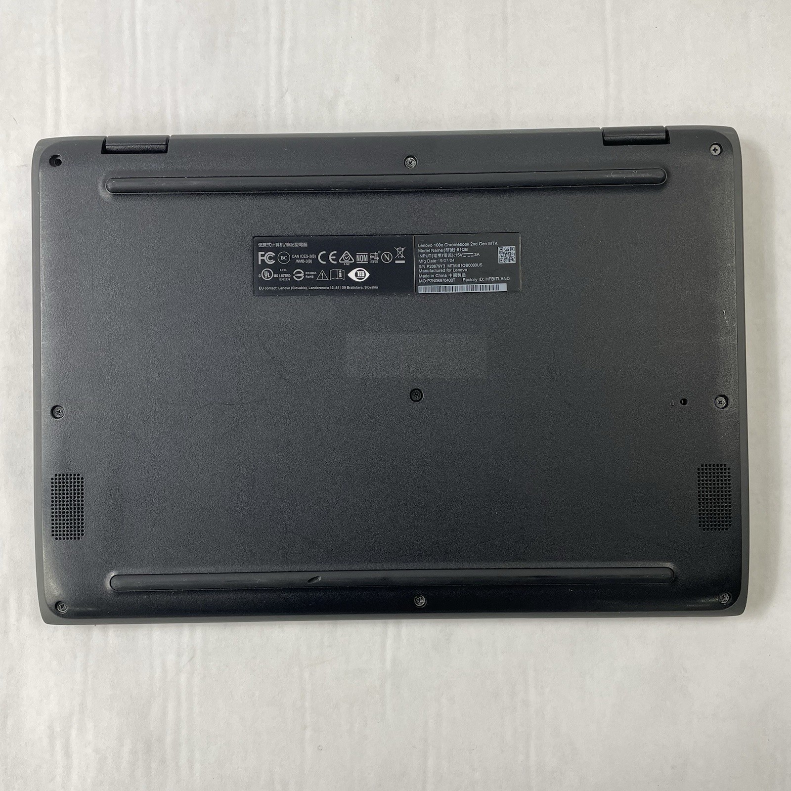 Lenovo 100e Chromebook Gen2 11.6″ Mediatek MT8173C 4GB RAM 16GB HDD No AC