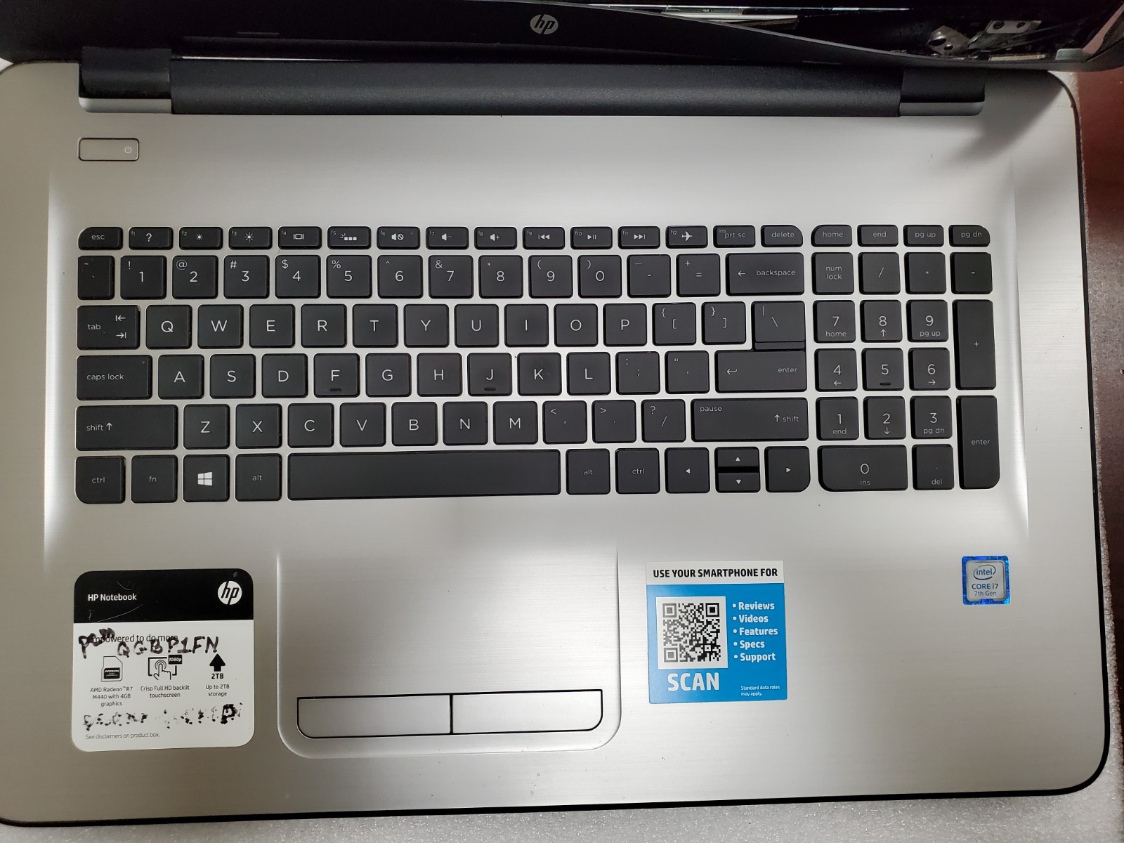 HP Notebook 3168NGW Core i7-7500U@2.70GHz, 8GB RAM, NO HD FOR PARTS