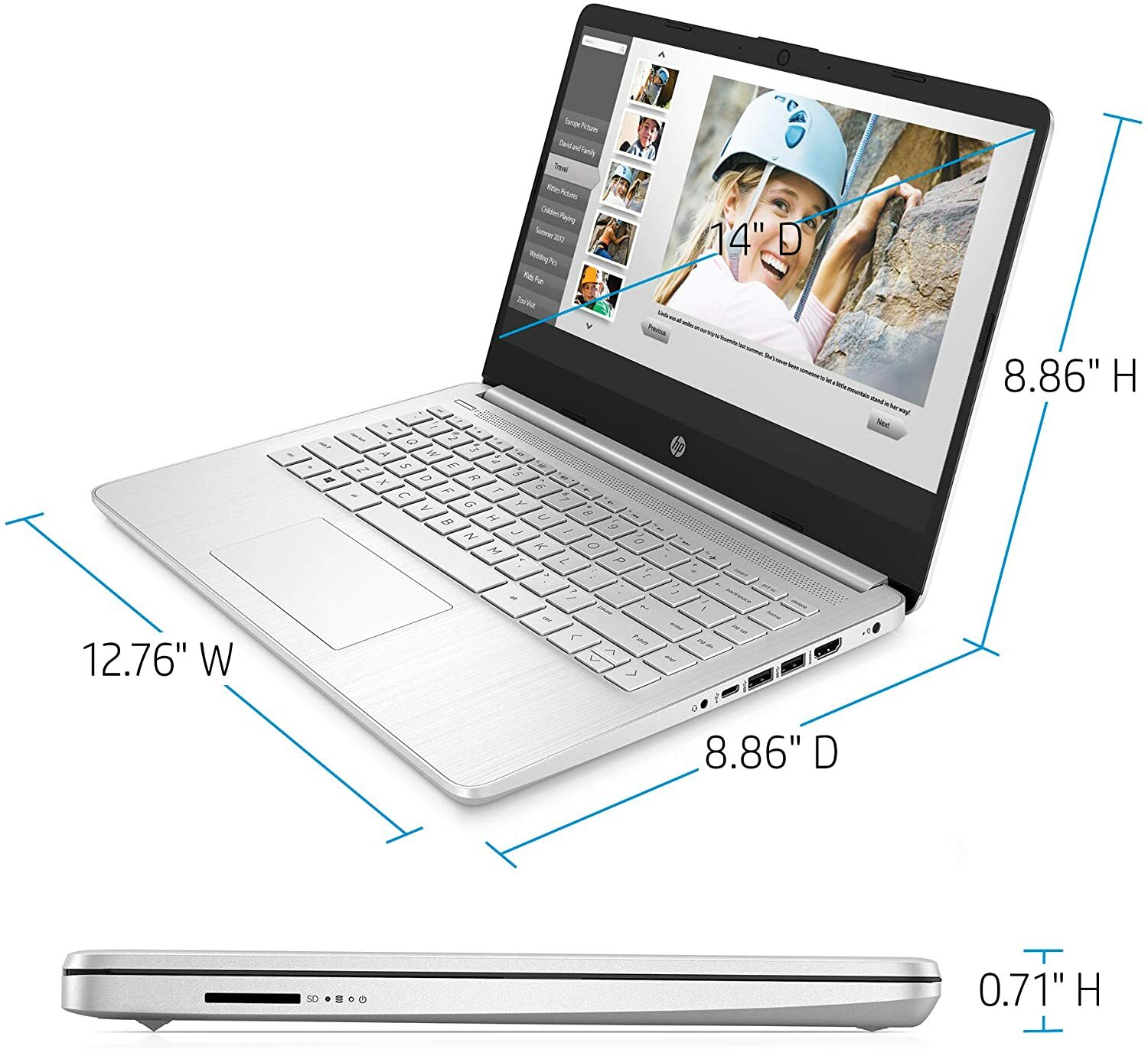 HP 14-dq2031tg 14” FHD IPS Laptop Intel i3-1125G4 4GB 128GB SSD – Silver