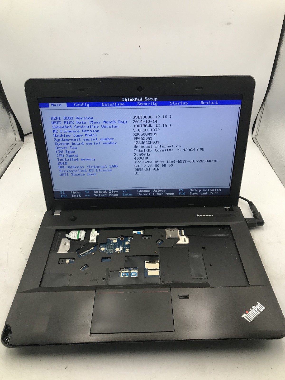 LENOVO THINKPAD E440 – BOOTS TO BIOS – INTEL I5 4200M – NO RAM – READ DESC – BB!