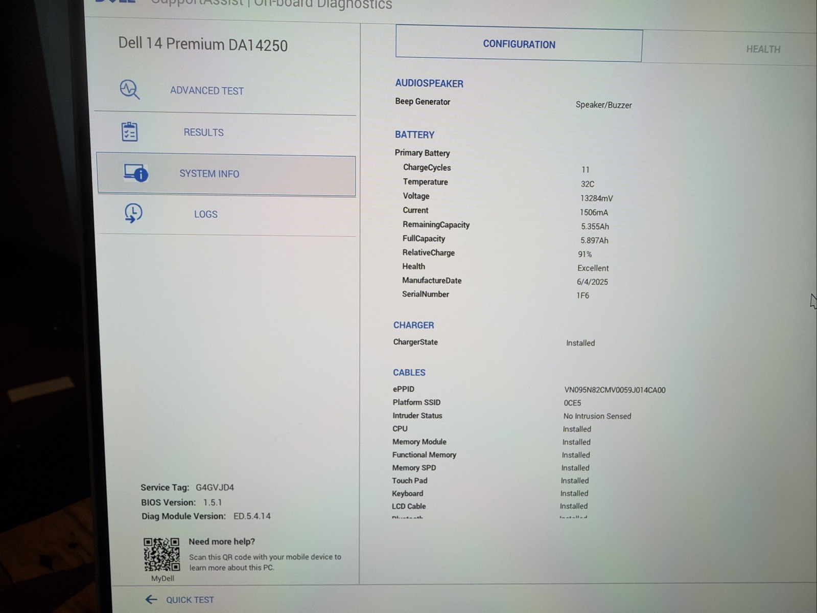 Dell XPS14 Premium DA14250 14″ 3.2K 120Hz Touch OLED Core Ultra 7 255H 32GB 1TB