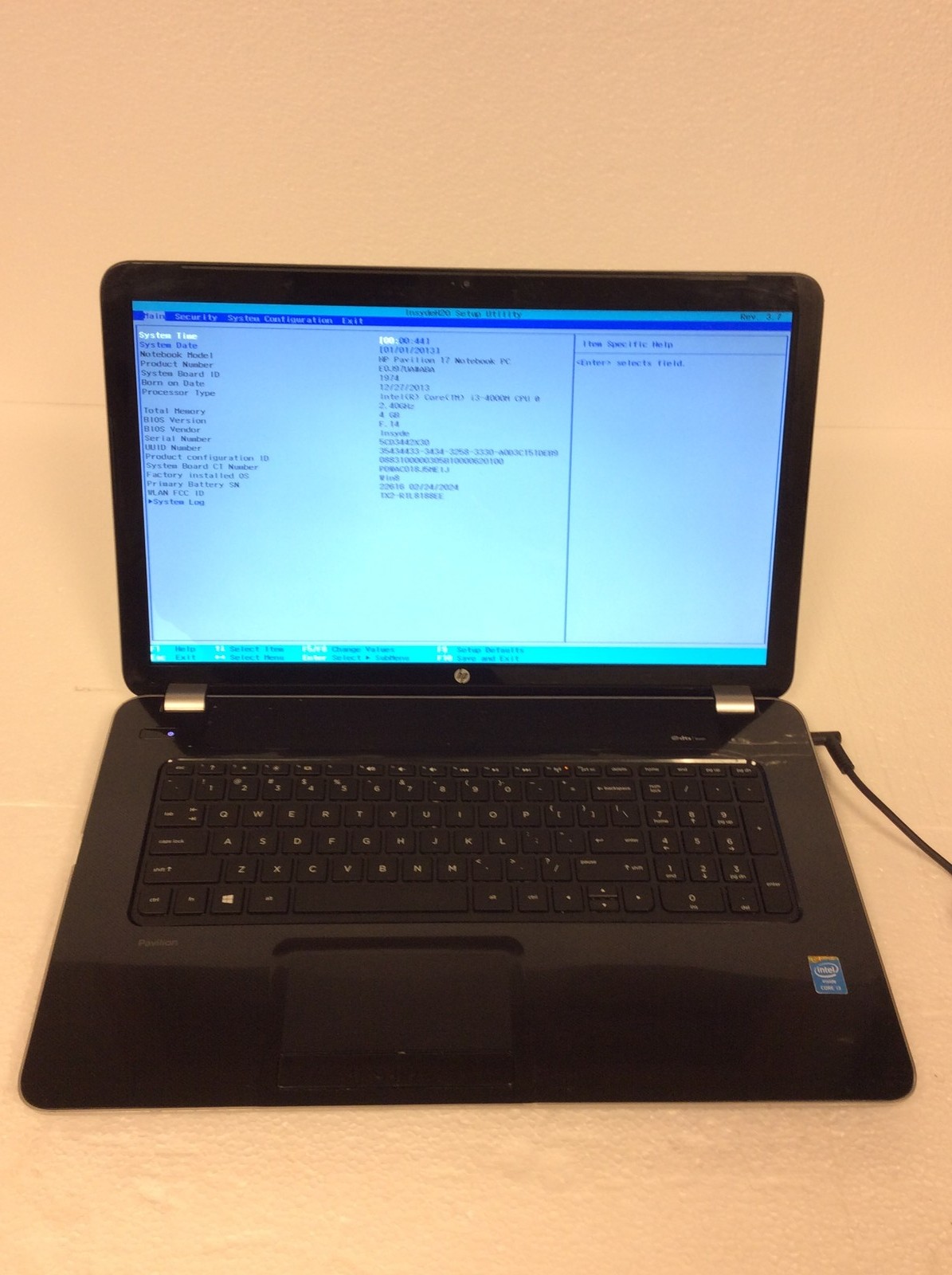 HP 17-e019dx 17.3″ Laptop i3-4000M 2.40Ghz w/ 4gb Ram, 750Gb HD, No Battery READ