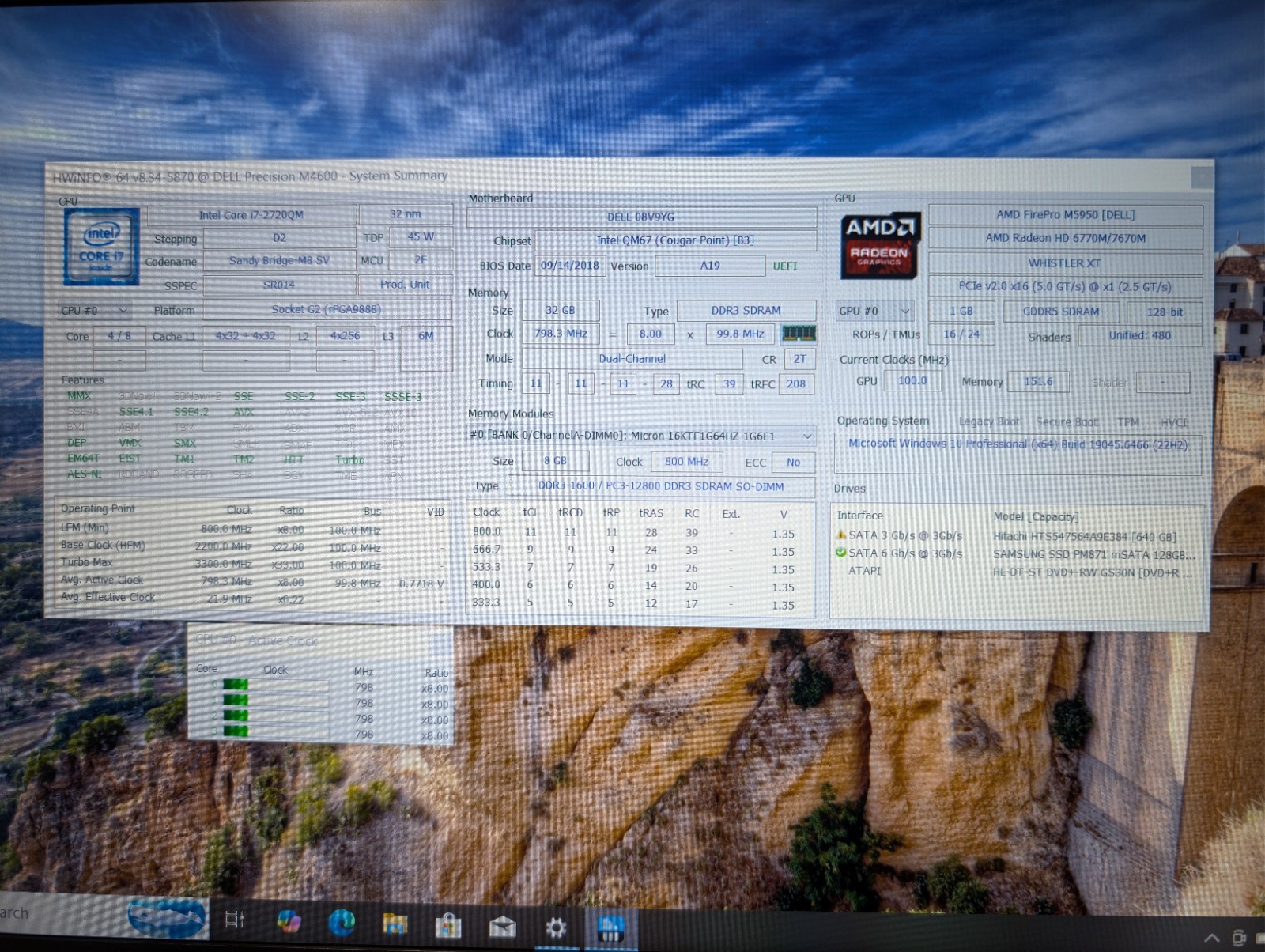 DELL PRECISION M4600 | i7-2720QM 32GB 128GB SSD + 500GB HDD | Backlit Win 10 Pro