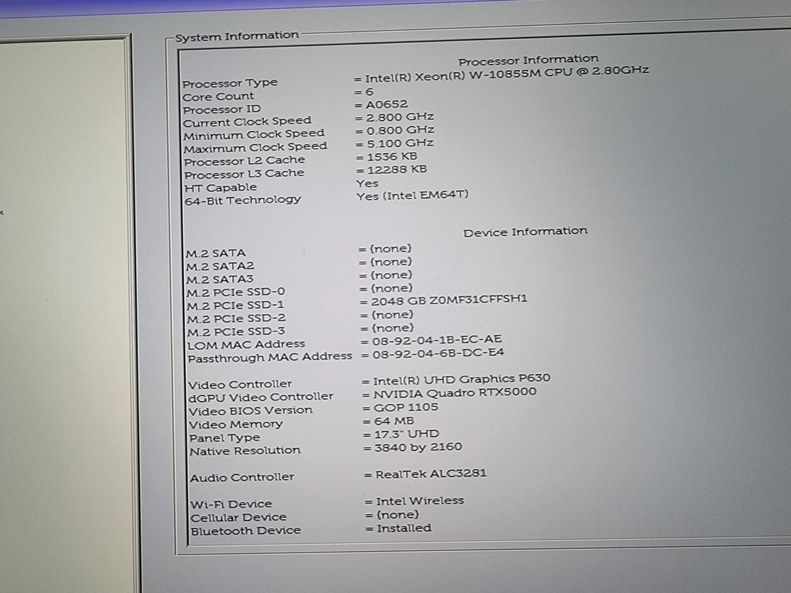 Dell Precision 7750 17″ FHD Xeon W-10885M 2.4GHz 128GB 2TB RTX 5000 W11PRO