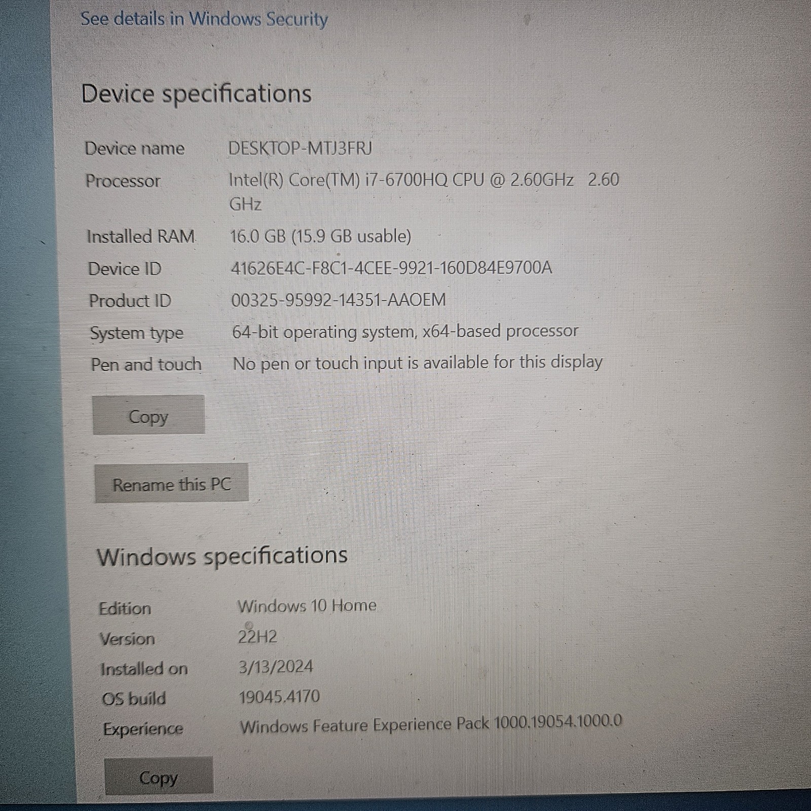 MSI MS-16JB MS16JB gaming Laptop
