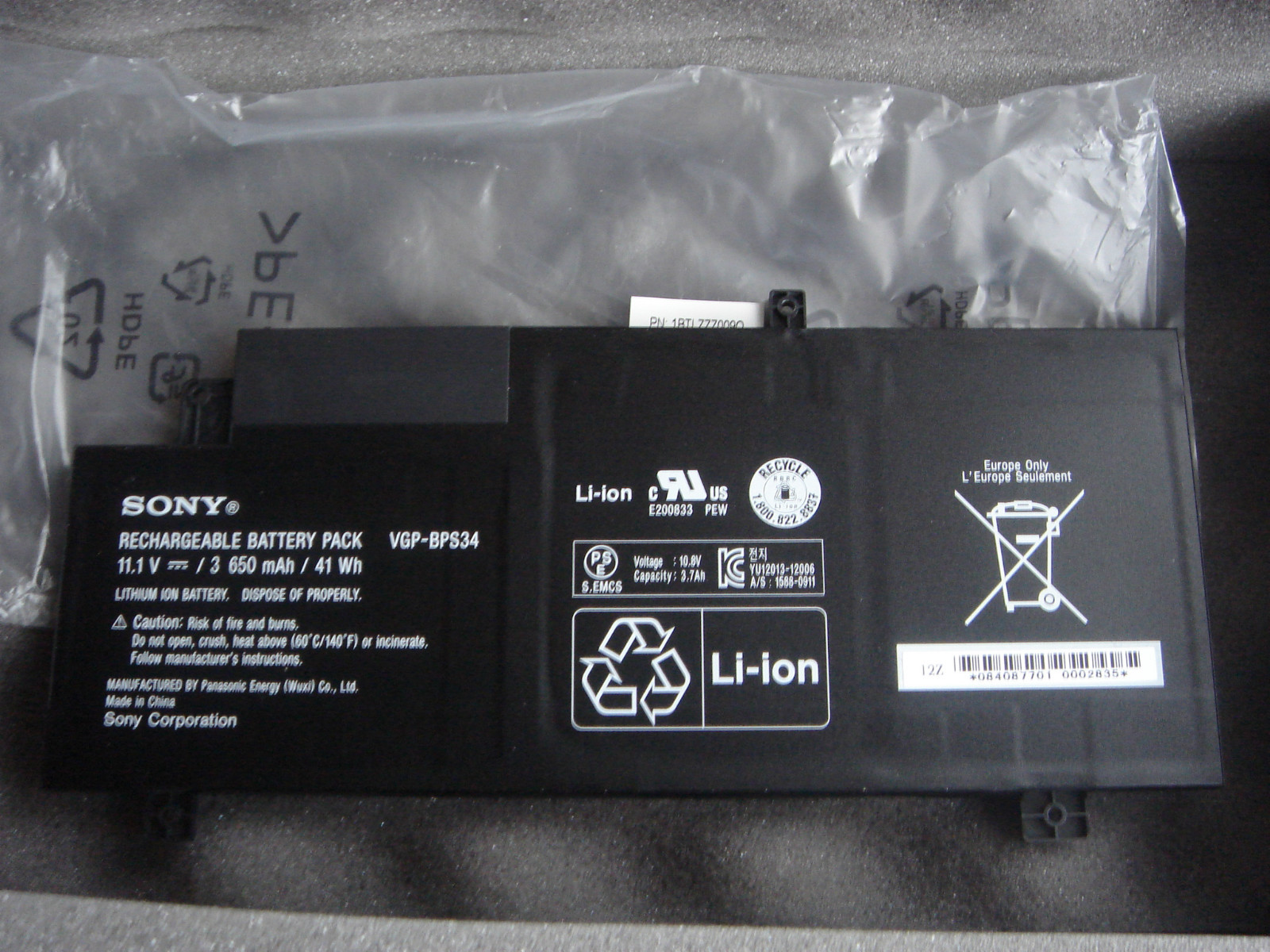 Original Sony Vaio Battery VGP-BPS34 SVF14 SVF15 11.1V 3650mAh 41Wh New