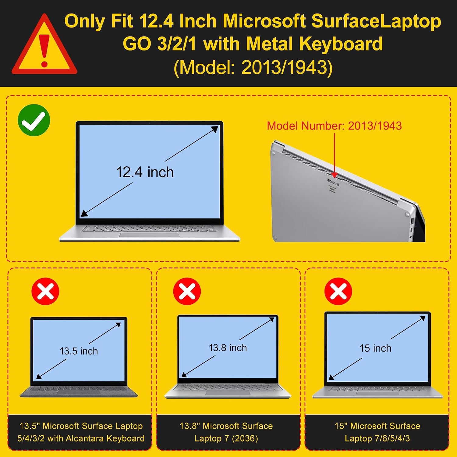Screen Protector for 12.4 inch Microsoft Surface Laptop Go – Anti Glare, Matte B