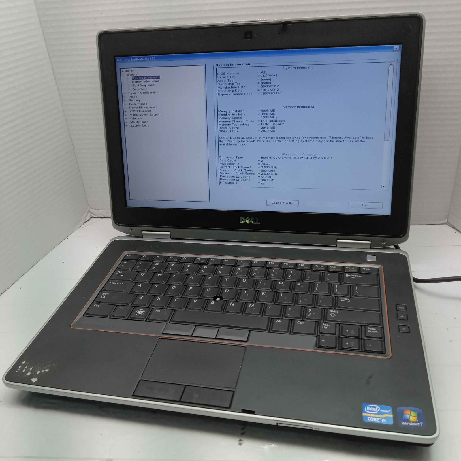 Dell Latitude E6420 14″ Laptop Intel Core i5-2520M 4GB RAM No HDD READ ^