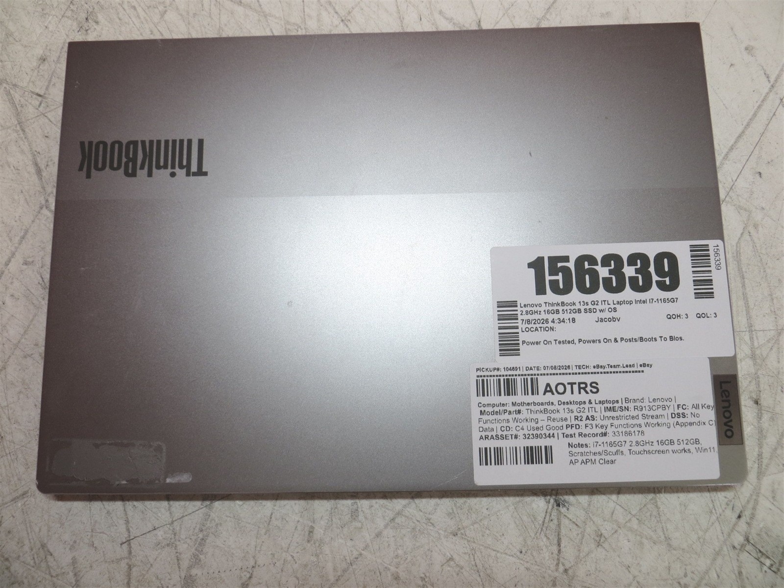 Lenovo ThinkBook 13s G2 ITL Laptop Intel i7-1165G7 2.8GHz 16GB 512GB SSD w/ OS