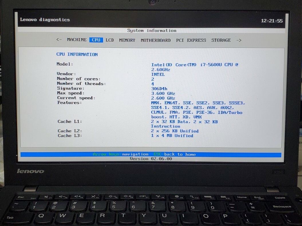 Lenovo ThinkPad X250 Laptop i7-5600u @ 2.60GHz 8GB 256GB SSD WIN 10 Pro 12.5″