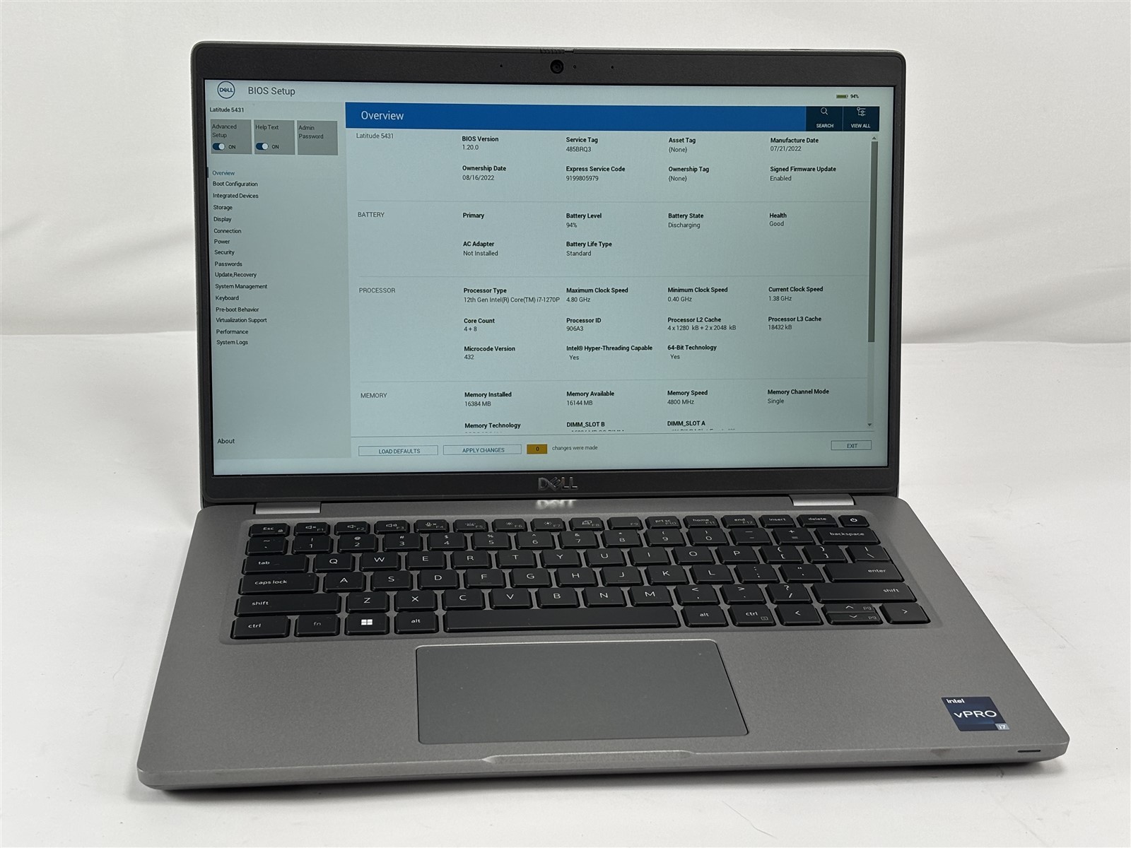 Dell Latitude 5431 14” i7-1270P 16GB 256GB SSD Pro Work Notebook