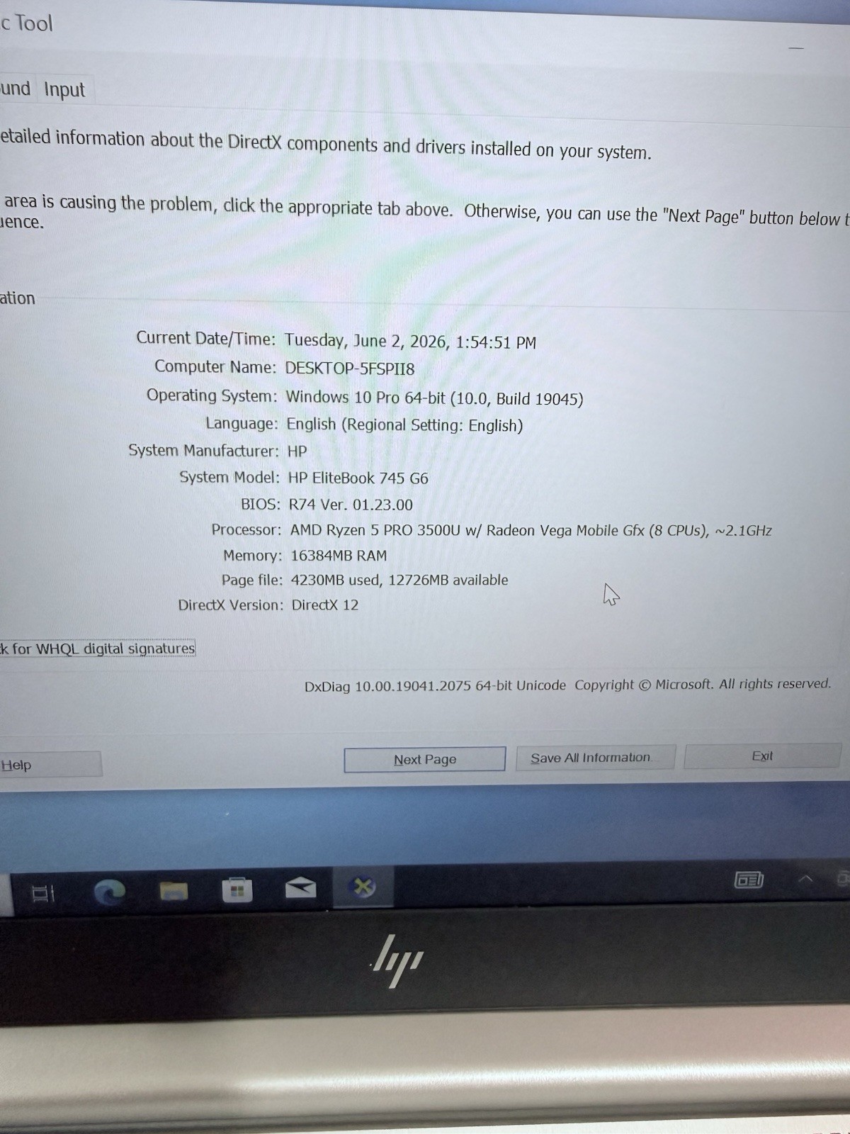 HP EliteBook 745 G6 14″ Ryzen 5 PRO 16GB 512GB SSD Grade A