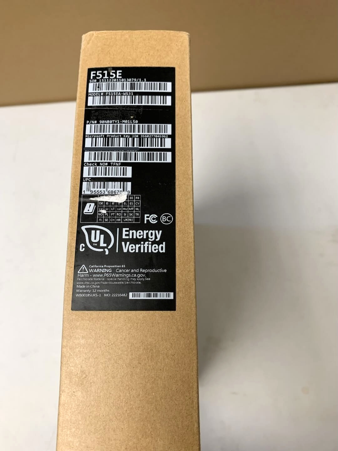 ASUS F515EA-WS31 (8GB, 128GB, I3-1115G4, ) Laptop 25-41B