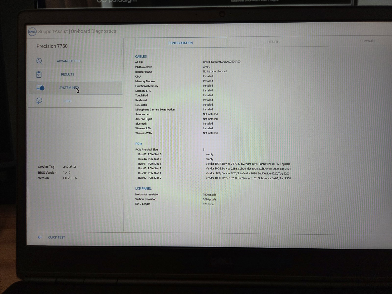 Dell Precision 7760, Intel Core i9, 64GB RAM, GeForce RTX 3080, 2.77TB SSD Laptp