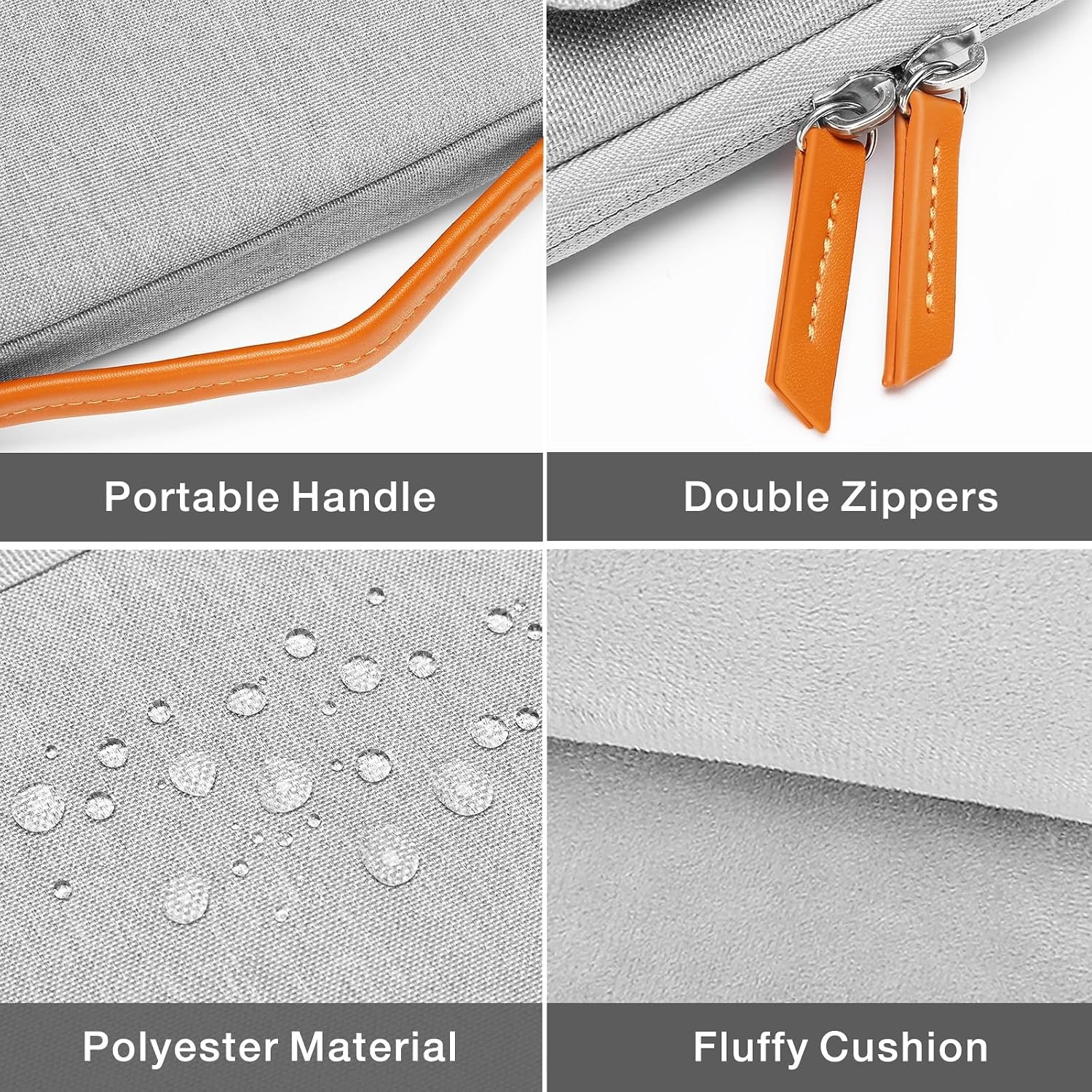 Gray 360 Laptop Sleeve for MacBook Air 13.6 M5 M4 M3 M2 M1/Neo/Pro 13/14, HP, De