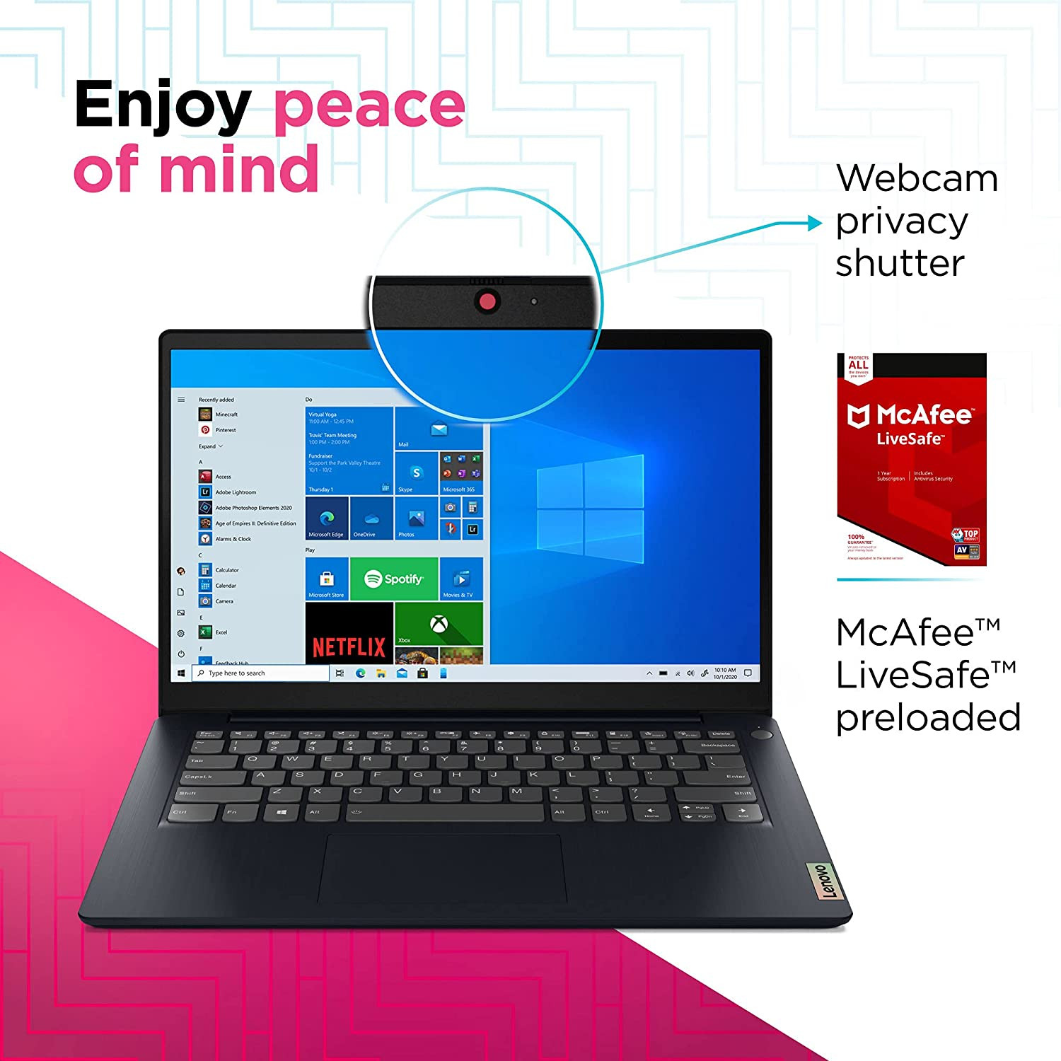 Ideapad 3 Laptop, 14.0″ FHD Display, AMD Ryzen 5 5500U, 8GB RAM, 256GB Storage,