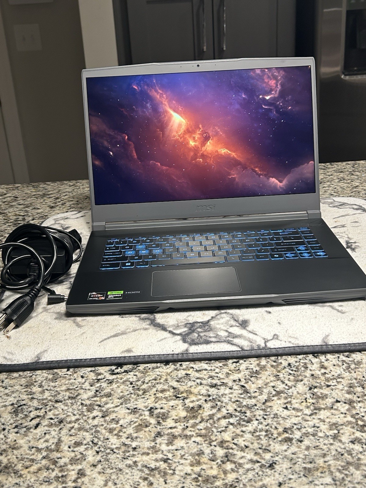 MSI Gaming Laptop AMD Ryzen 5 NVIDIA GeForce RTX Backlit Keyboard Gray HDMI