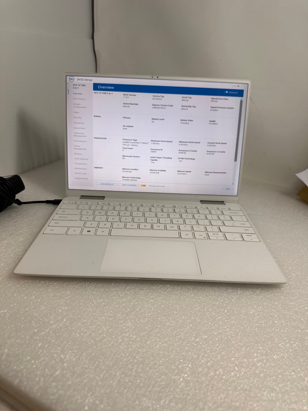 Dell XPS 7390 2-in-1 13” UHD+ Intel core I7-1065G7 32GB DDR4 512gb PCIe
